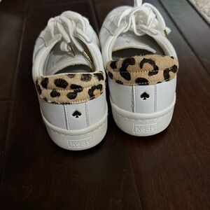 Keds x Kate Spade Women's White Sneakers with Animal Print Detail